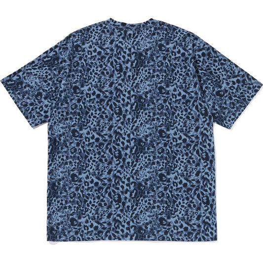 WILD LEOPARD PATTERN COLLEGE RELAXED FIT TEE MENS