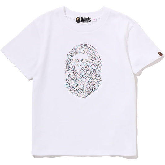 APE HEAD CRYSTAL STONE MINI TEE LADIES