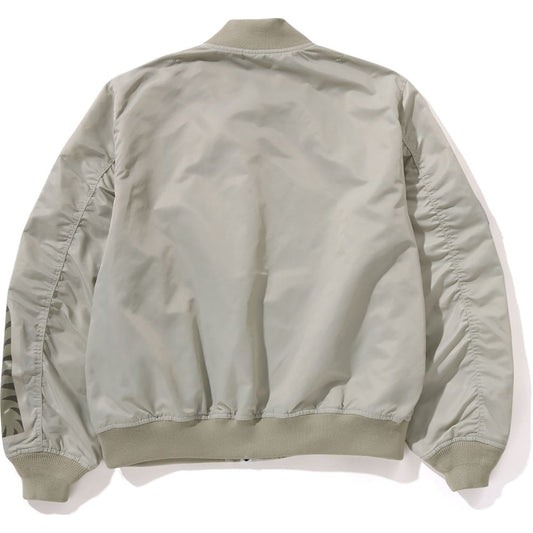 TONAL CHAIN STITCH SHARK BOMBER JACKET MENS