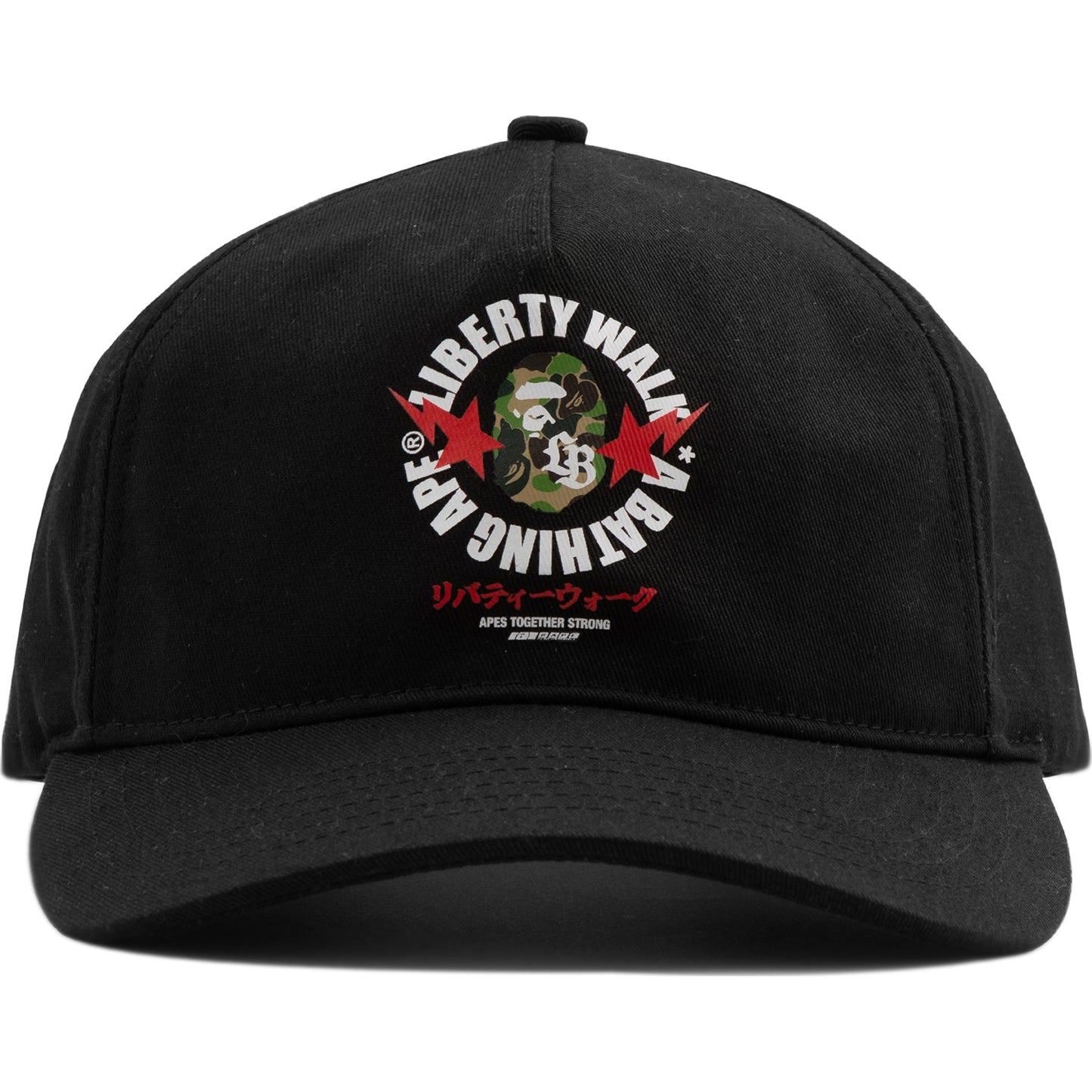 BAPE X LIBERTY WALK ABC CAMO APE HEAD COTTON TWILL CAP MENS