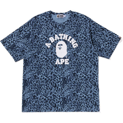 WILD LEOPARD PATTERN COLLEGE RELAXED FIT TEE MENS