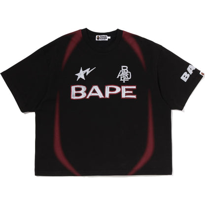 HEAVY WASH HAND DRAW FOOTBALL MULTI LOGO RELAXED FIT TEE MENS