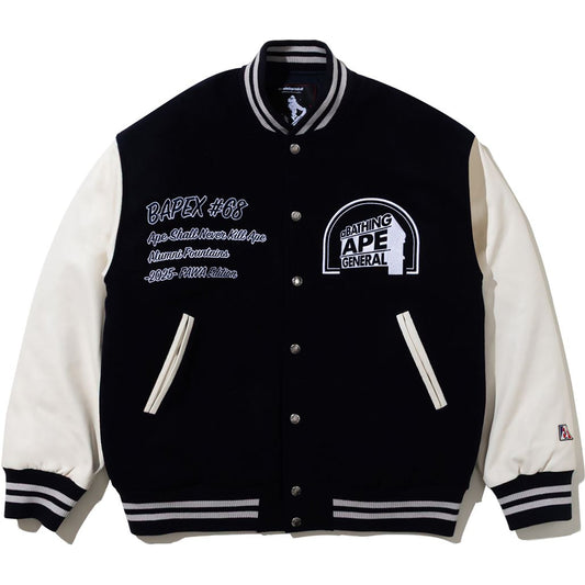 BAPE BY KAZUKI KURAISHI MULTI LOGO VARSITY DOWN JACKET MENS