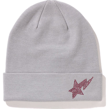 SIDE CRYSTAL STA KNIT CAP LADIES