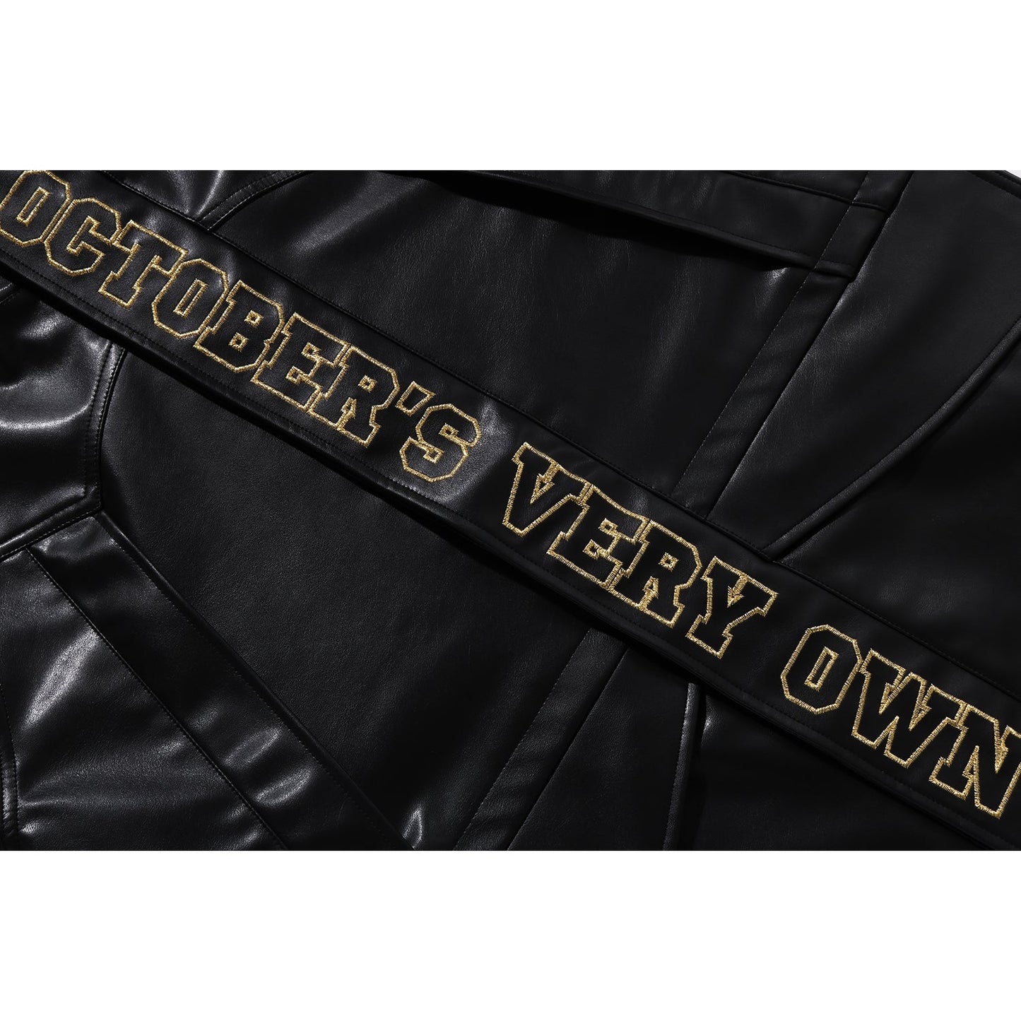 BAPE X OVO SYNTHETIC WASHABLE LEATHER SNOWBOARD JACKET MENS
