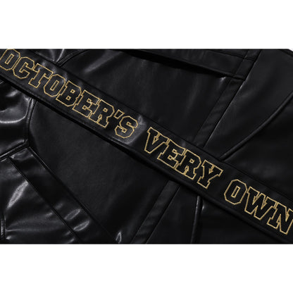 BAPE X OVO SYNTHETIC WASHABLE LEATHER SNOWBOARD JACKET MENS