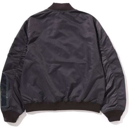TONAL CHAIN STITCH SHARK BOMBER JACKET MENS