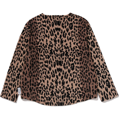 BAPE BY KAZUKI KURAISHI LEOPARD JACQUARD ZIP CARDIGAN MENS