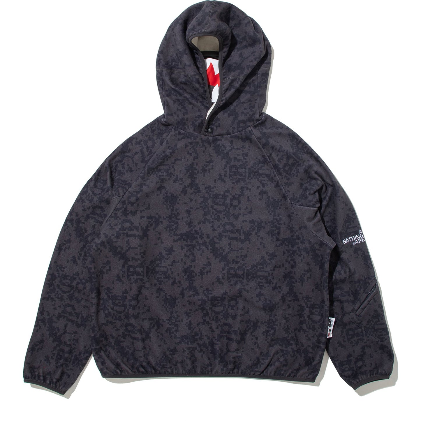 BAPE BY KAZUKI KURAISHI PIXELATE CAMO SHARK RELAXED FIT HOODIE MENS