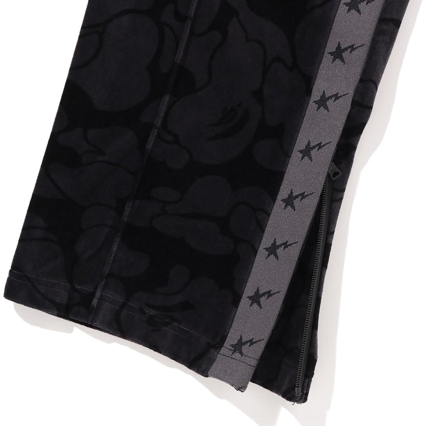 SOLID CAMO VELOUR METAL ONE POINT RELAXED FIT TRACK PANTS MENS