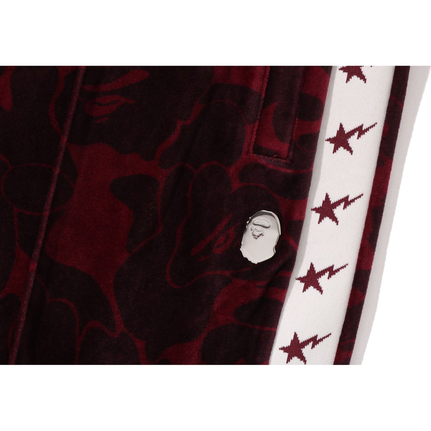 SOLID CAMO VELOUR METAL ONE POINT RELAXED FIT TRACK PANTS MENS