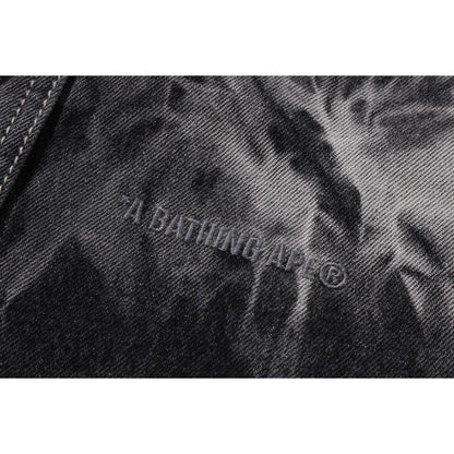 DESTROYED BLEACH BATHING APE LOGO LS SHIRT MENS