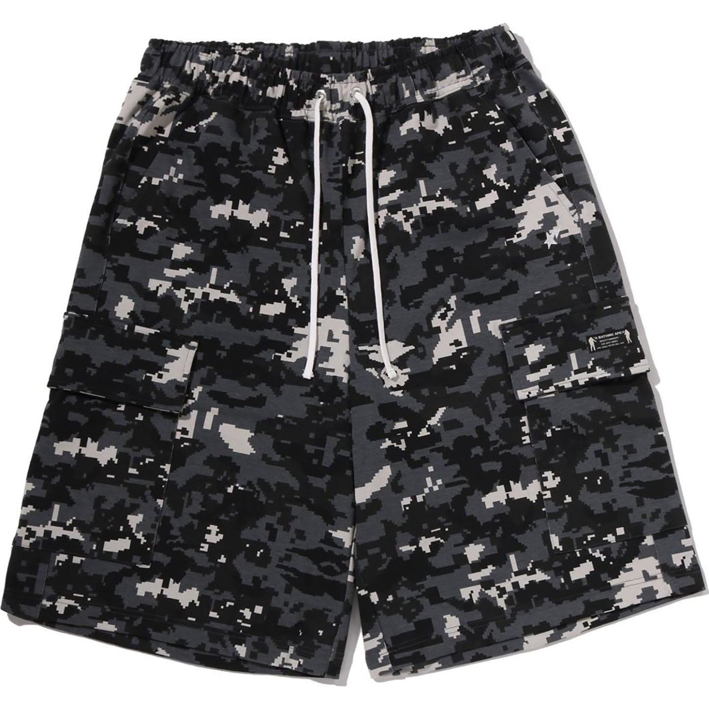 MULTI PIXEL CAMO BAPE STA LOGO CARGO RELAXED FIT SWEAT SHORTS MENS