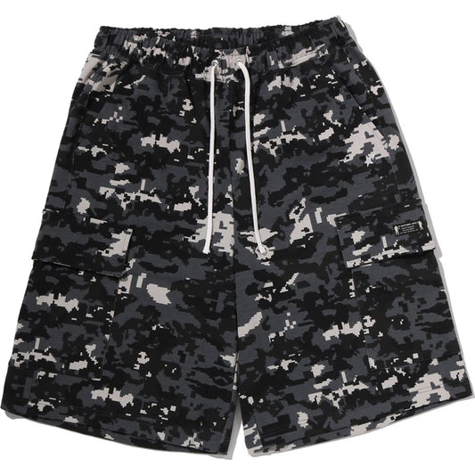 MULTI PIXEL CAMO BAPE STA LOGO CARGO RELAXED FIT SWEAT SHORTS MENS