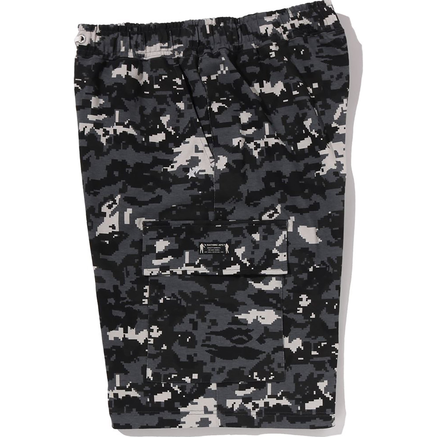 MULTI PIXEL CAMO BAPE STA LOGO CARGO RELAXED FIT SWEAT SHORTS MENS