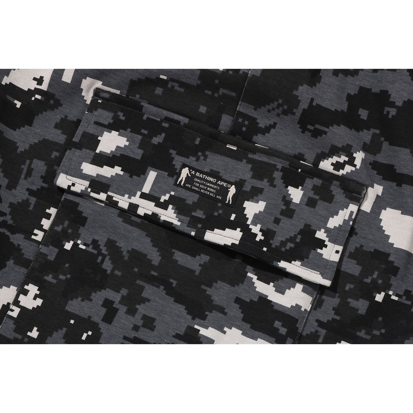 MULTI PIXEL CAMO BAPE STA LOGO CARGO RELAXED FIT SWEAT SHORTS MENS