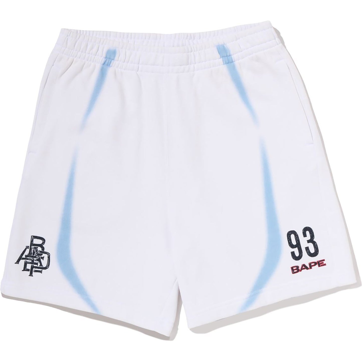 HEAVY WASH HAND DRAW FOOTBALL LOGO RELAXED FIT SWEAT SHORTS MENS