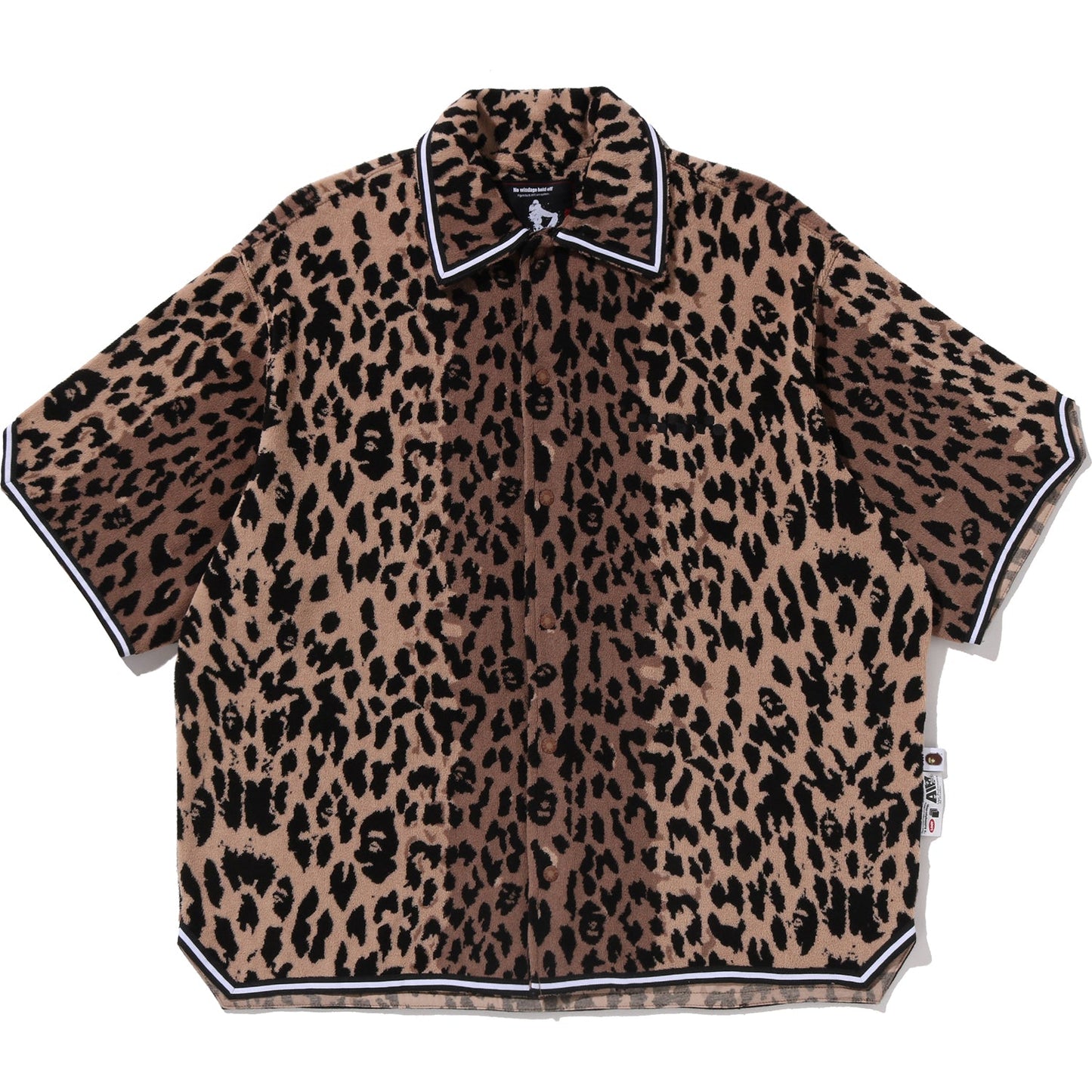 BAPE BY KAZUKI KURAISHI LEOPARD JACQUARD SS SHIRT MENS