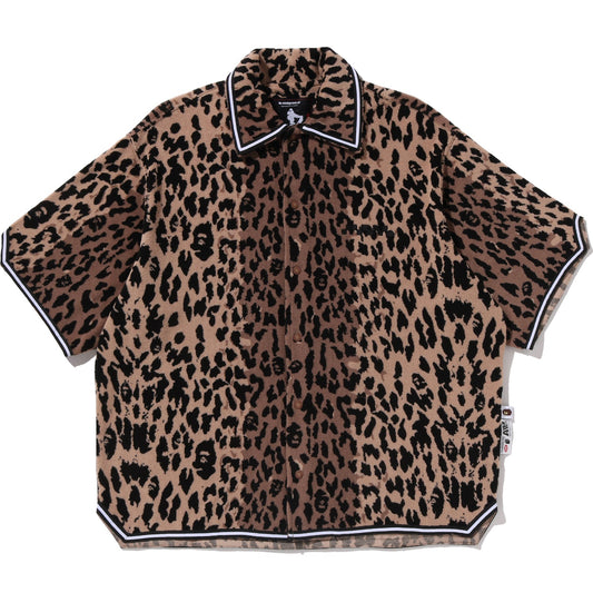 BAPE BY KAZUKI KURAISHI LEOPARD JACQUARD SS SHIRT MENS