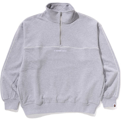 COLLEGE MONOGRAM LOGO HALF ZIP RELAX FIT CREWNECK SWEATSHIRT MENS