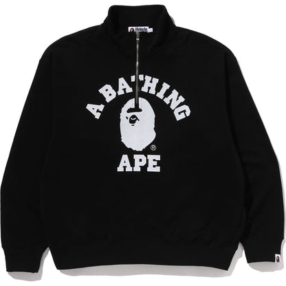 COLLEGE HALF ZIP RELAXED FIT CREWNECK SWEATSHIRT MENS
