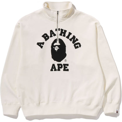 COLLEGE HALF ZIP RELAXED FIT CREWNECK SWEATSHIRT MENS