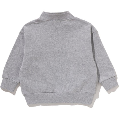 BAPE EMBROIDERY PATCH RELAXED FIT HALF ZIP SWEATSHIRT KIDS