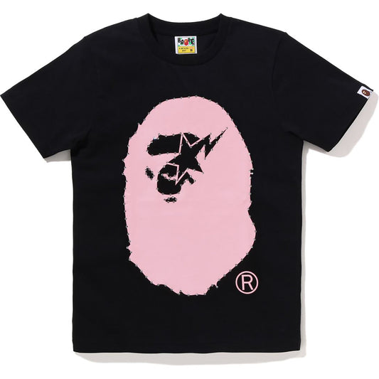CRYSTAL STONE STA EYE BIG APE HEAD TEE LADIES