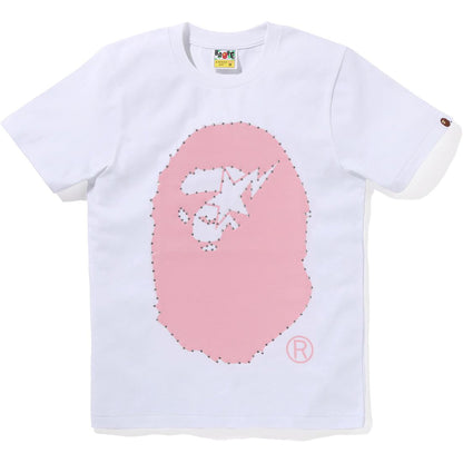 CRYSTAL STONE STA EYE BIG APE HEAD TEE LADIES