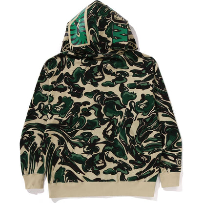 MARBLING CAMO SHARK RELAXED FIT FULL ZIP HOODIE MENS