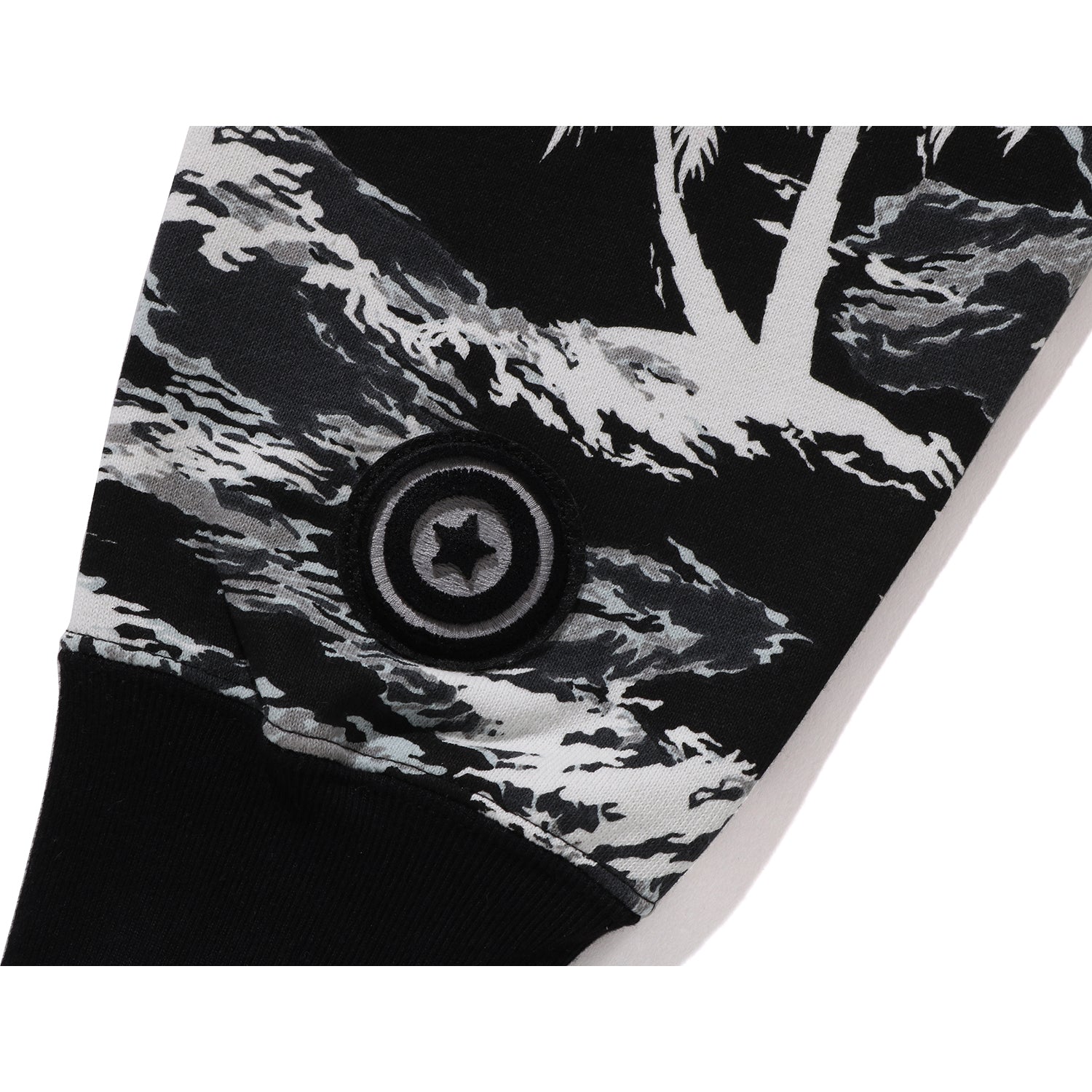 PALM TREE CAMO RELAXED FIT SHARK FULL ZIP HOODIE MENS