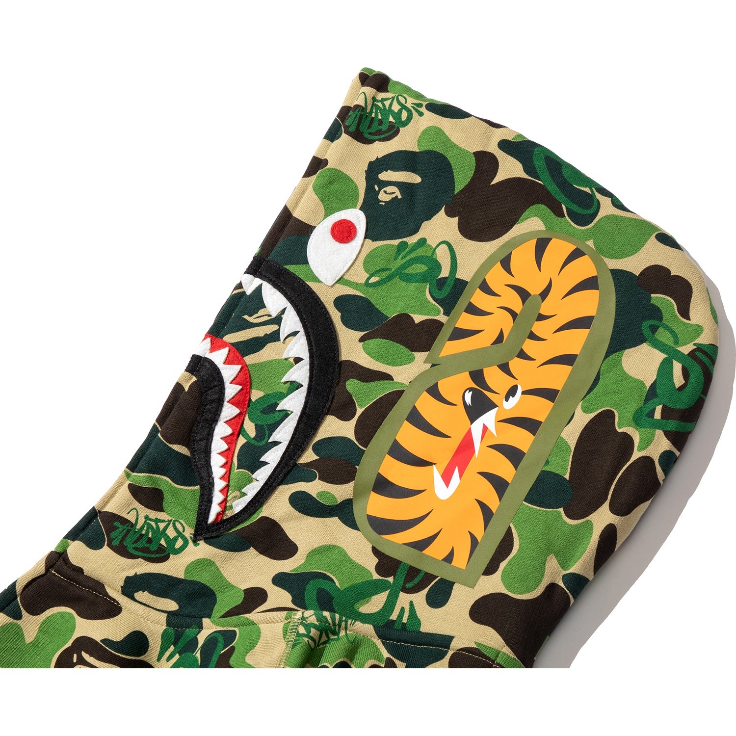 BAPE X SPOTIFY BY CENTRAL CEE CAMO SHARK FULL ZIP HOODIE MENS