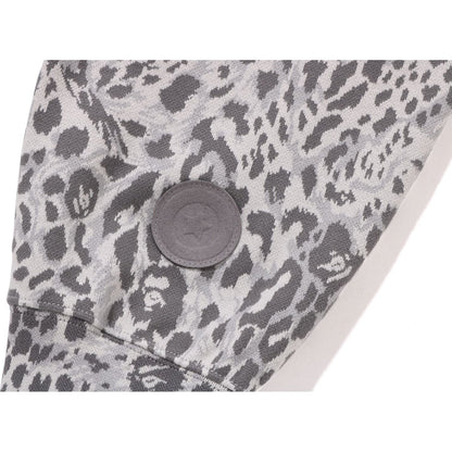 WILD LEOPARD PATTERN SHARK RELAXED FIT FULL ZIP HOODIE MENS