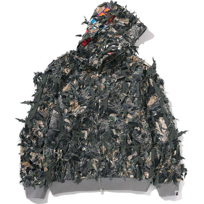 TREE EDGE CAMO LASER CUT CROPPED SHARK FULL ZIP HOODIE LADIES