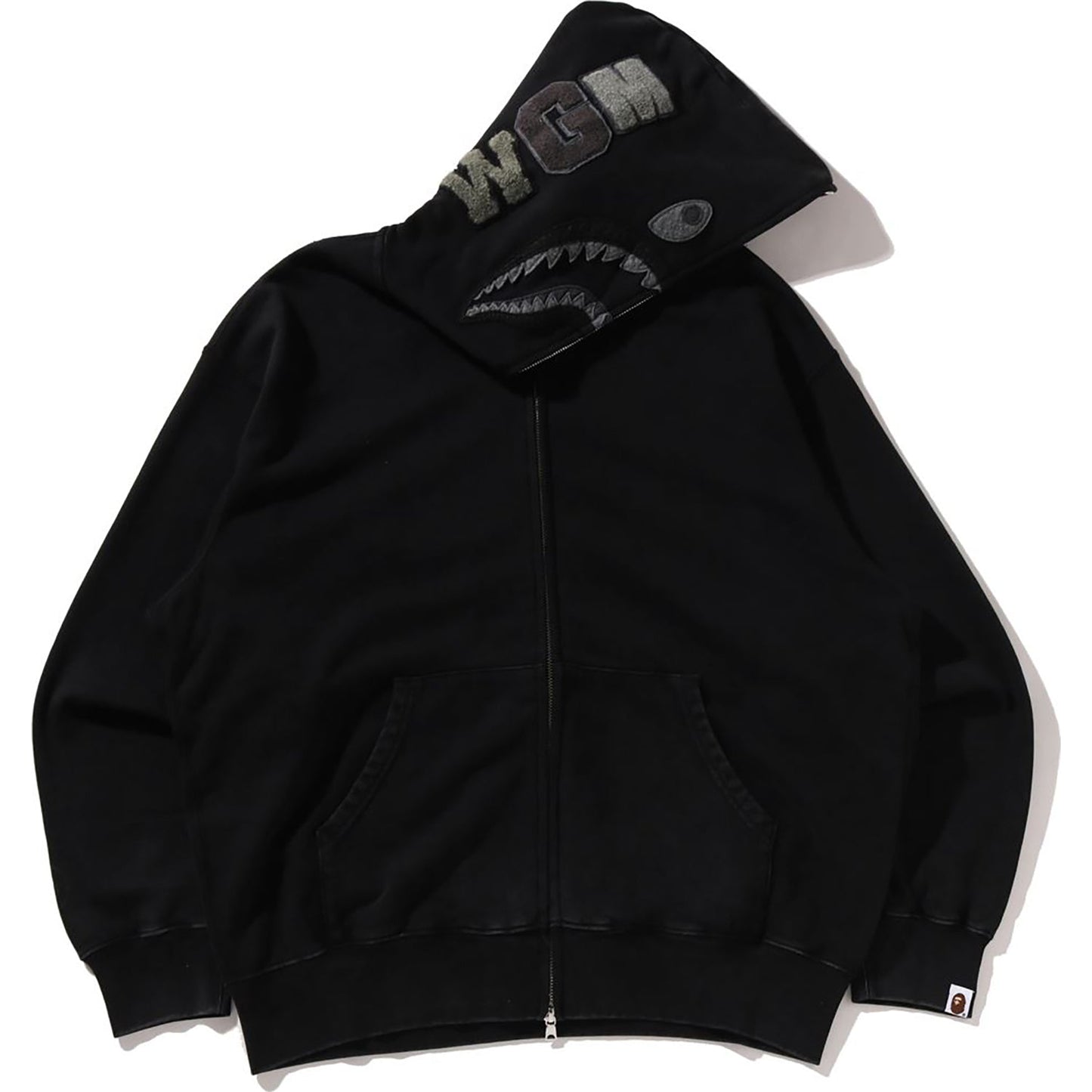 GARMENT DYE SHARK RELAXED FIT FULL ZIP HOODIE MENS
