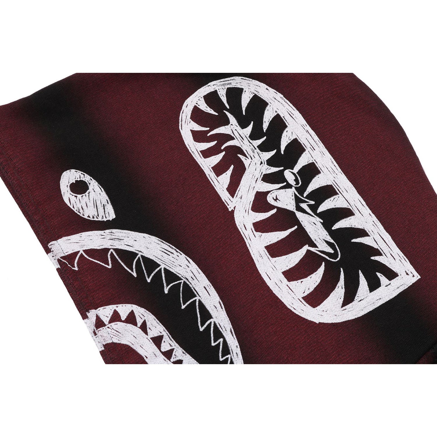 HAND DRAW FOOTBALL SHARK RELAXED FIT FULL ZIP HOODIE MENS