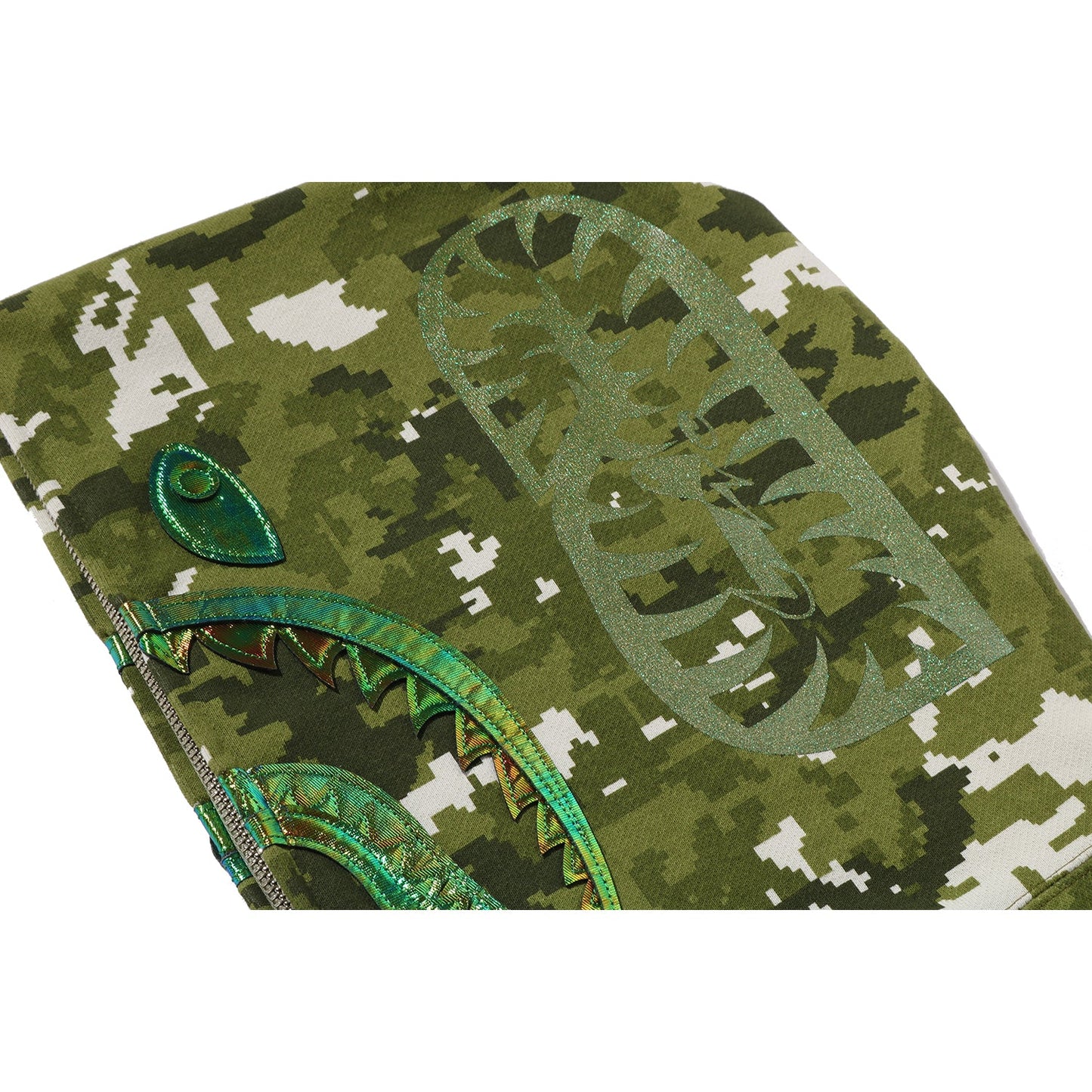 MULTI PIXEL CAMO SHARK FULL ZIP HOODIE LADIES