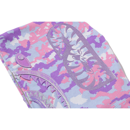 MULTI PIXEL CAMO SHARK FULL ZIP HOODIE LADIES