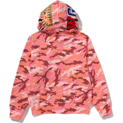 GLITCH WOODLAND CAMO SHARK FULL ZIP HOODIE LADIES