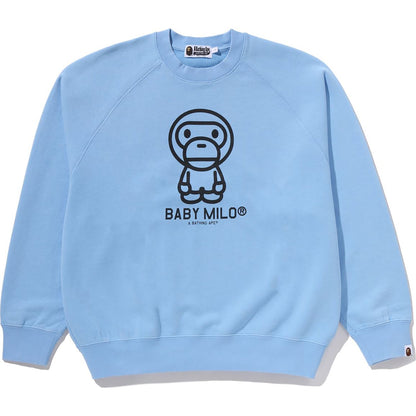HEAVY WASH BABY MILO RELAXED FIT CREWNECK SWEATSHIRT MENS